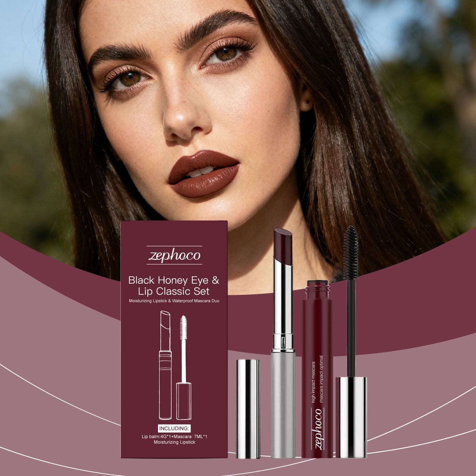 Lip Balm and Mascara Set with Hydrating and Lash Volume