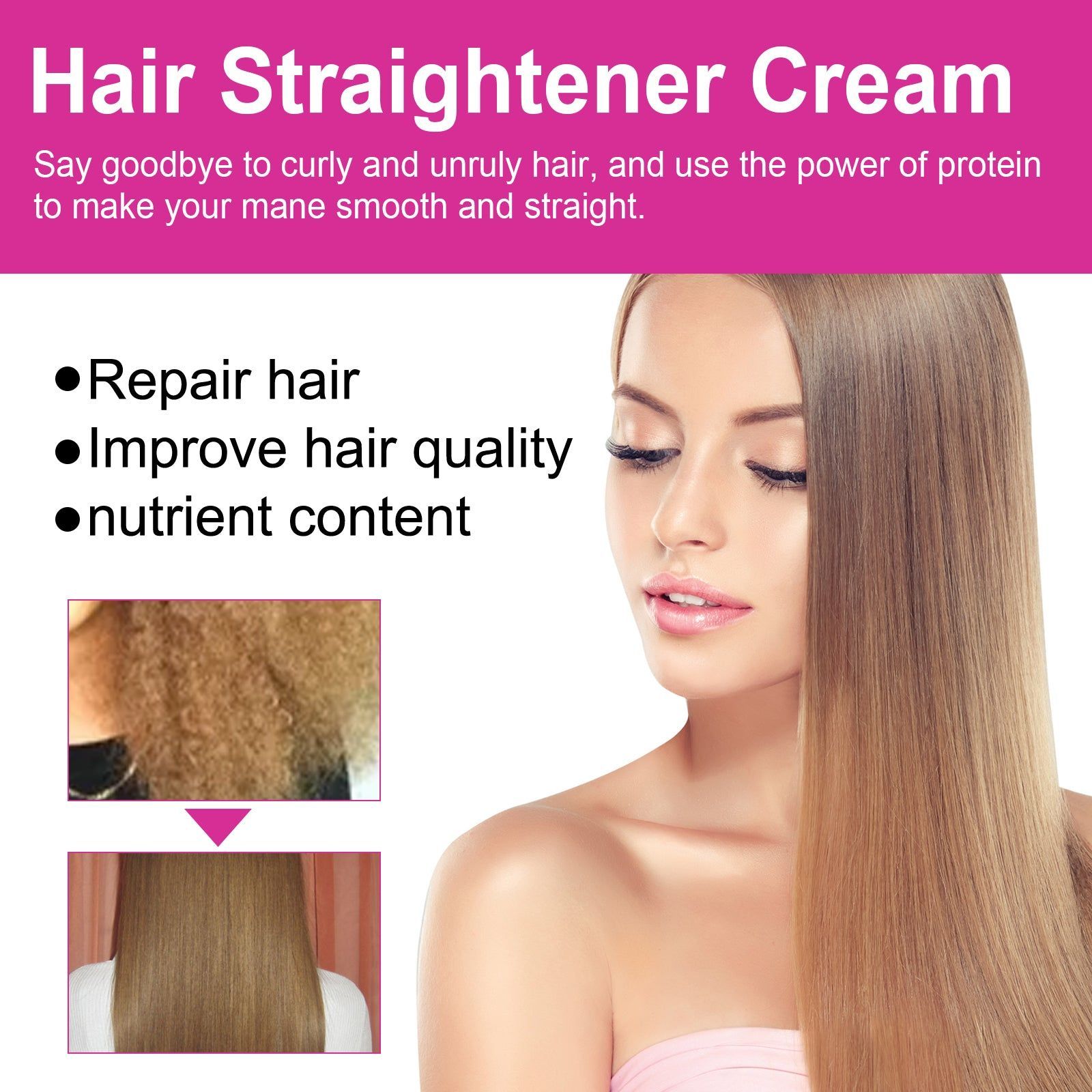 Transform Your Hair with Keratin Smoothing Cream, Long-Lasting Smooth Hair Care ,100ml