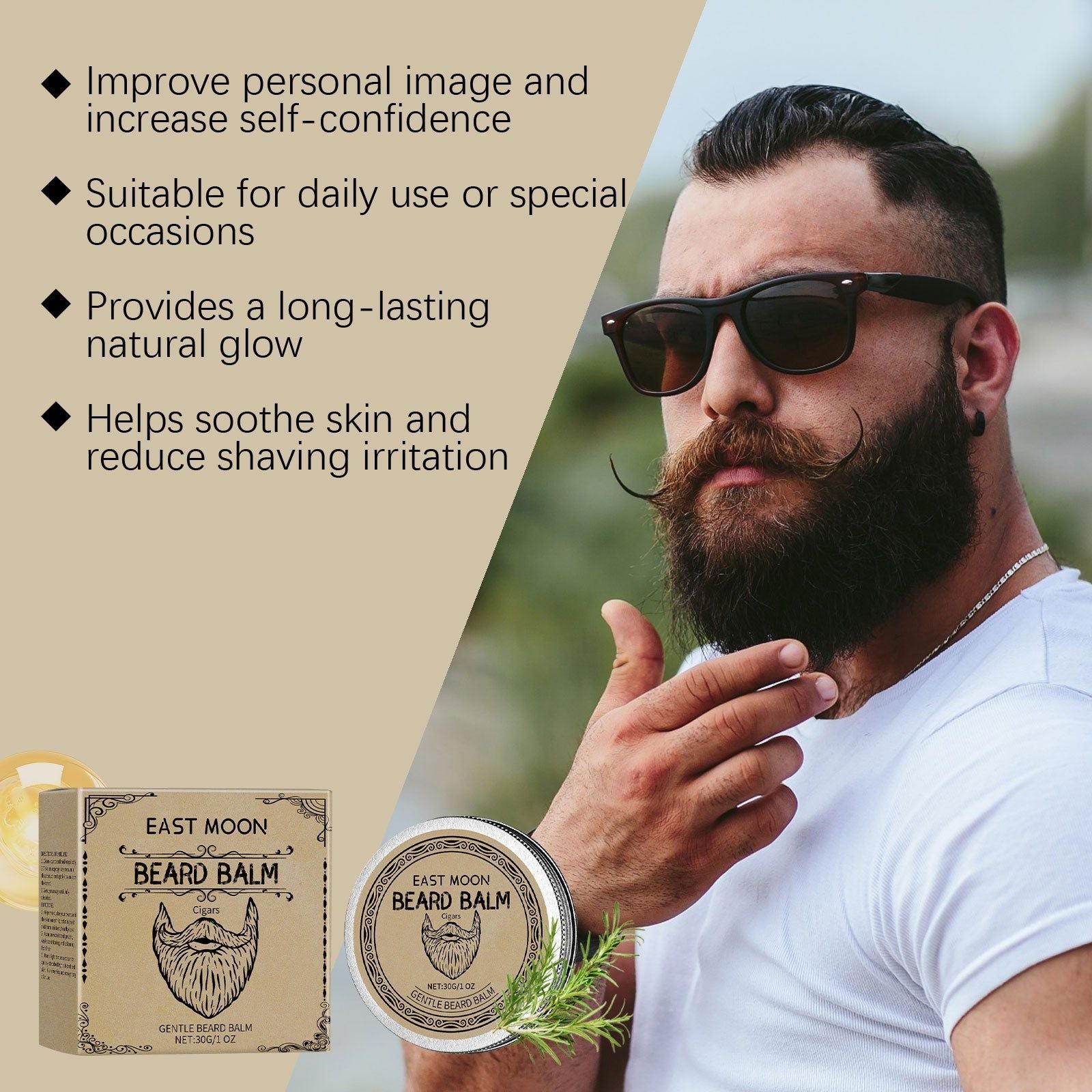 Premium Beard Care Wax, Natural Moisturizer, Stylish & Soft Beard, Gentle Nourishing ,30g