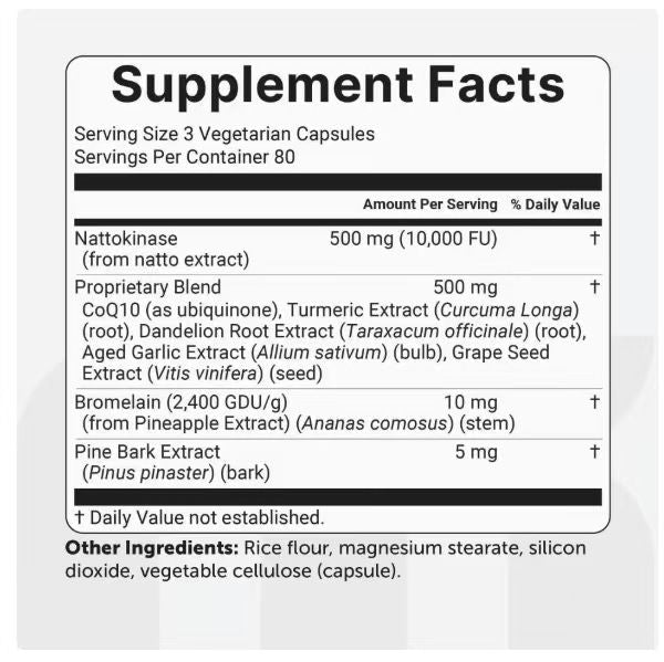 Nattokinase Dietary Supplement Capsules 10,000 FU, 240 Vegetarian Capsules