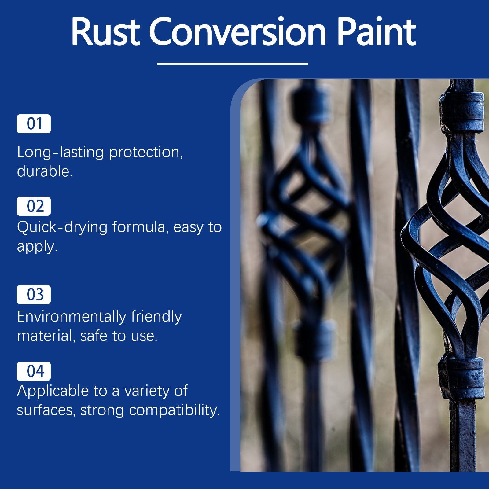 Water-Based Rust-Proof Paint for Home Care, Durable, Weather-Resistant, Easy to Use ,1 set