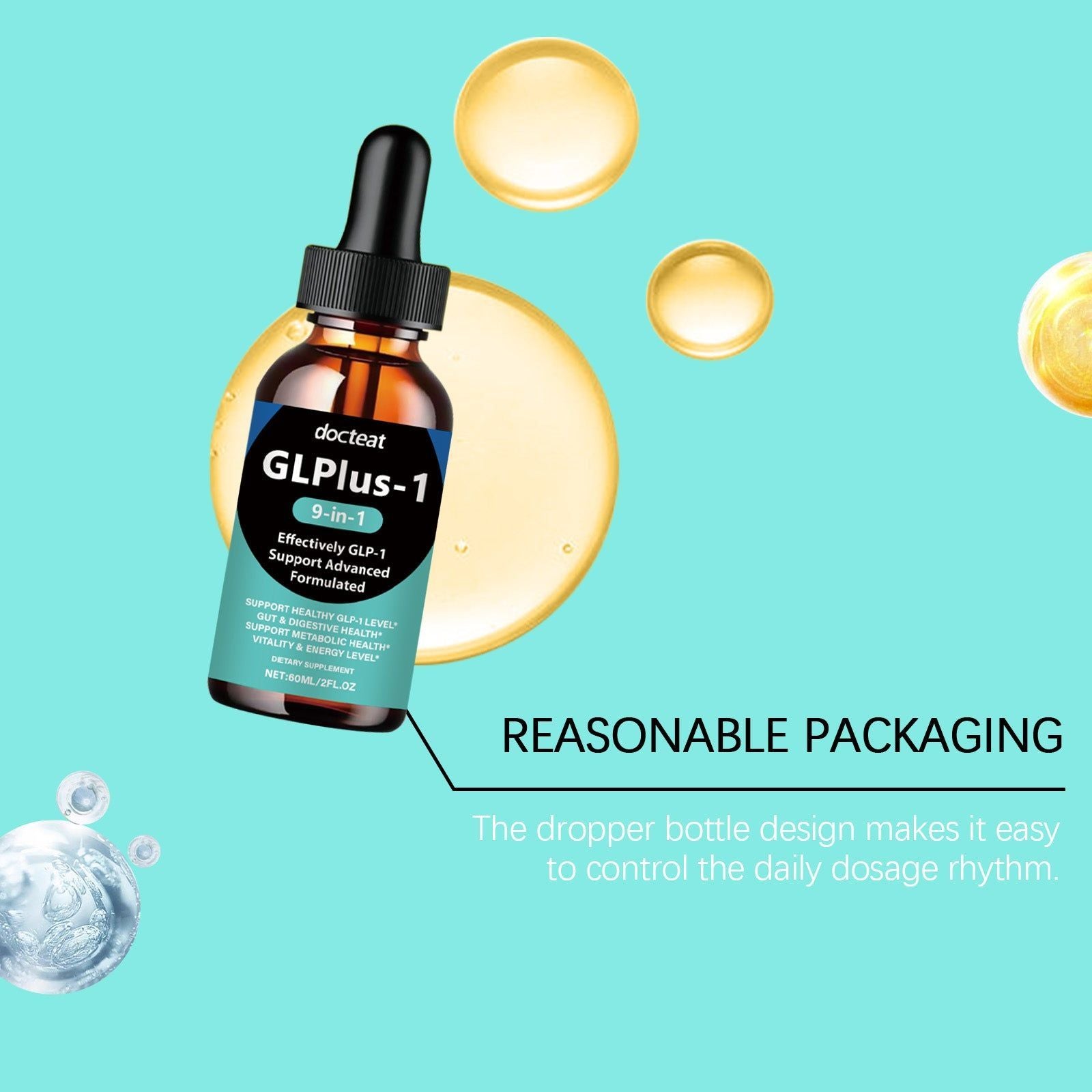Boost Your Body Care with GLP-1 Nine-In-One Drops for Energy and Detox ,60ml
