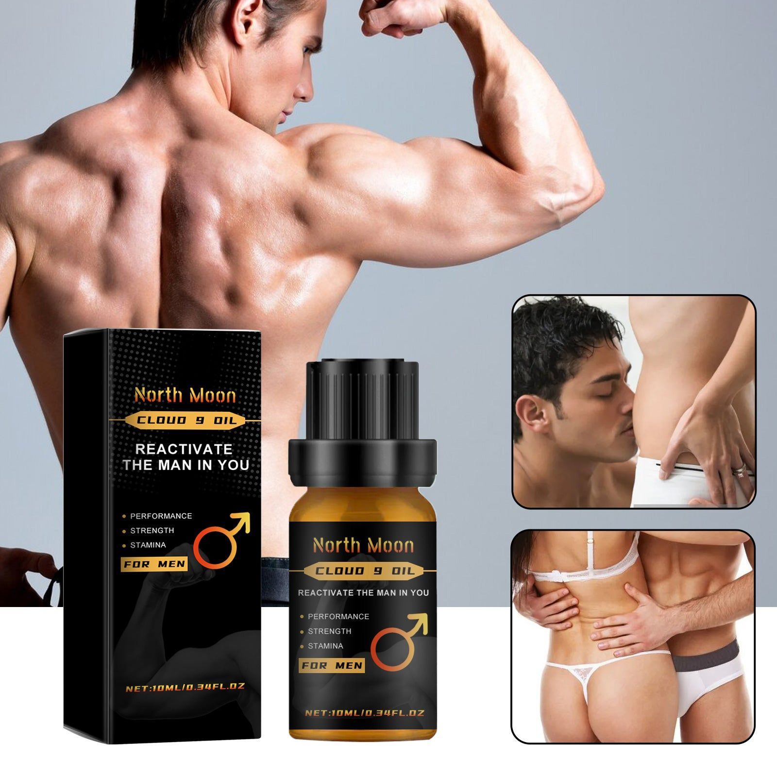 Cloud 9 Oil Men's Body Care, Moisturizing, Stress Relief, Enhance Performance ,10ml/box