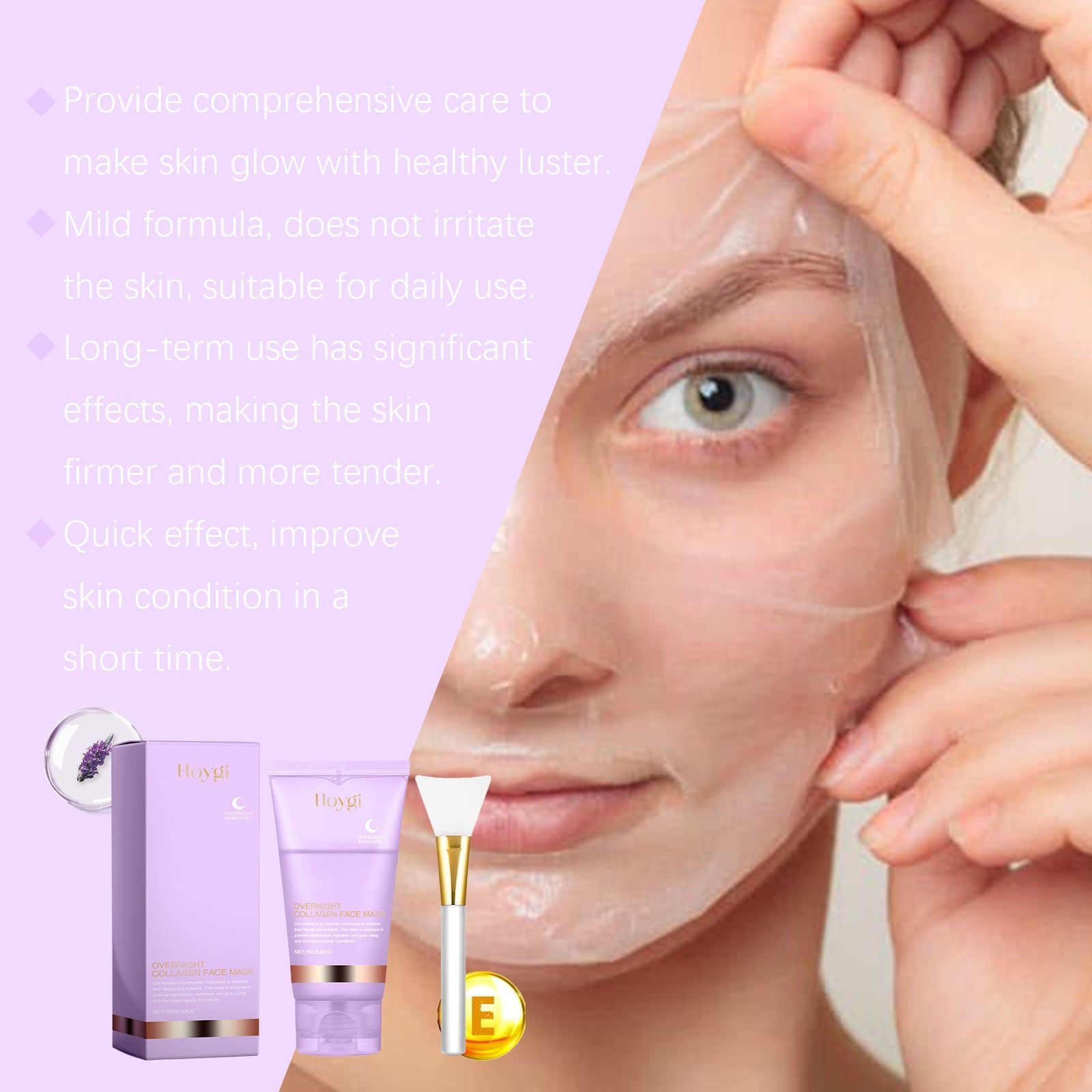 Collagen Peel-Off Mask for Facial Care, Hydrating, Firming, Anti-Aging, Moisturizing ,1set