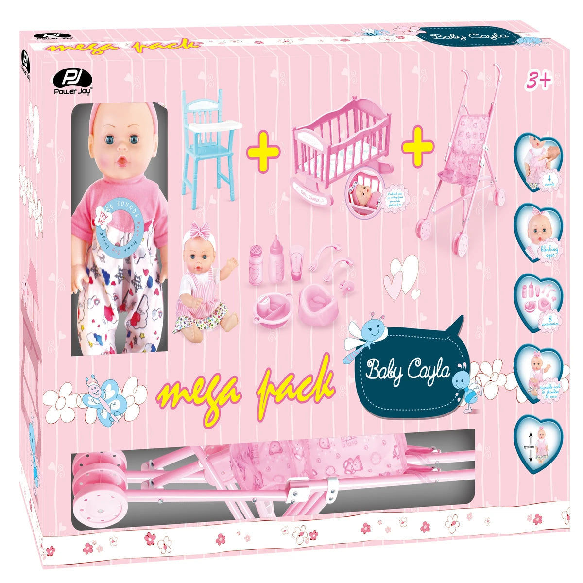 P.JOY BABY CAYLA MEGAPACK DOLL 30C B/O