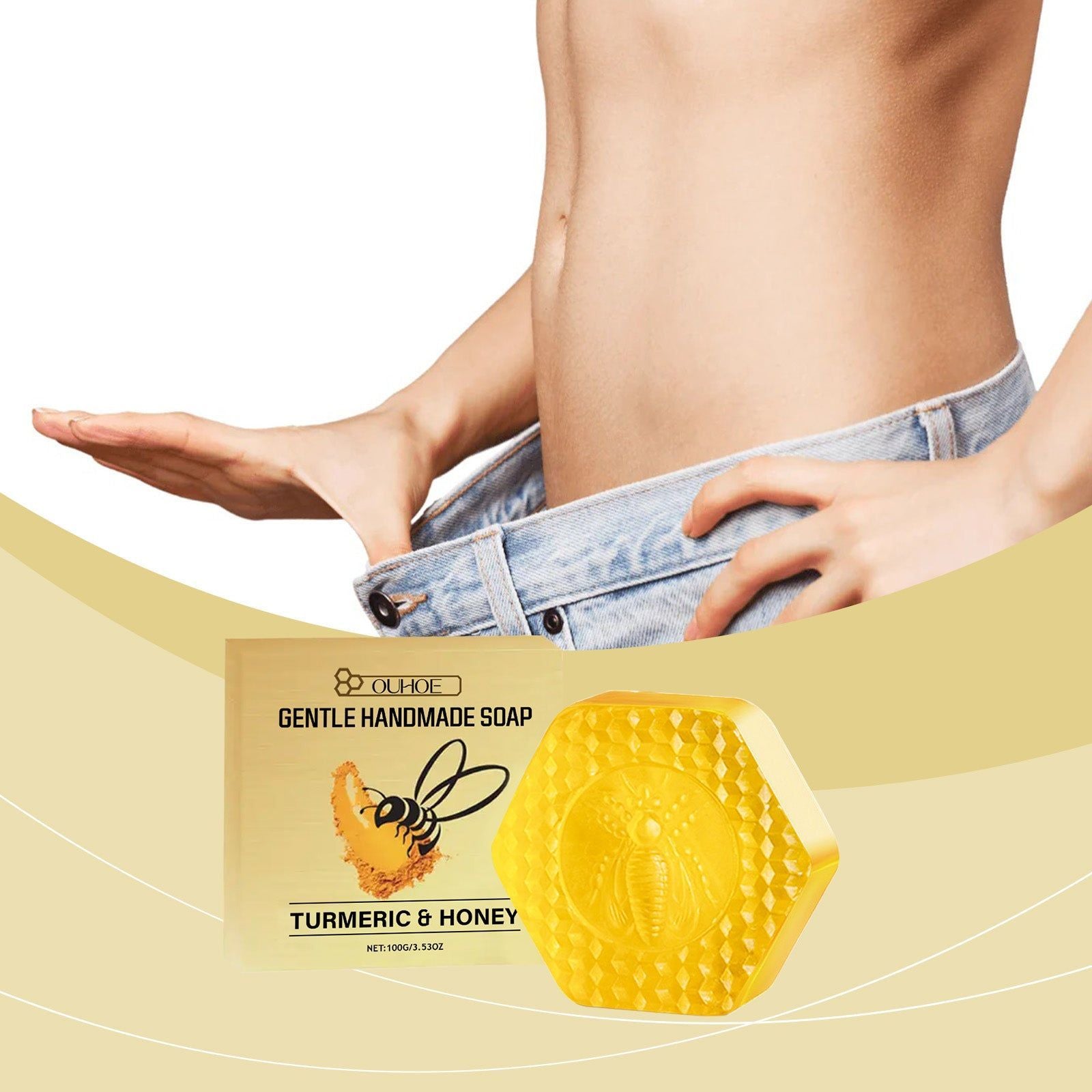 Bee Venom Turmeric Body Cleansing Soap, Natural Skin Nourishment, Refreshing Spa Experience ,100g