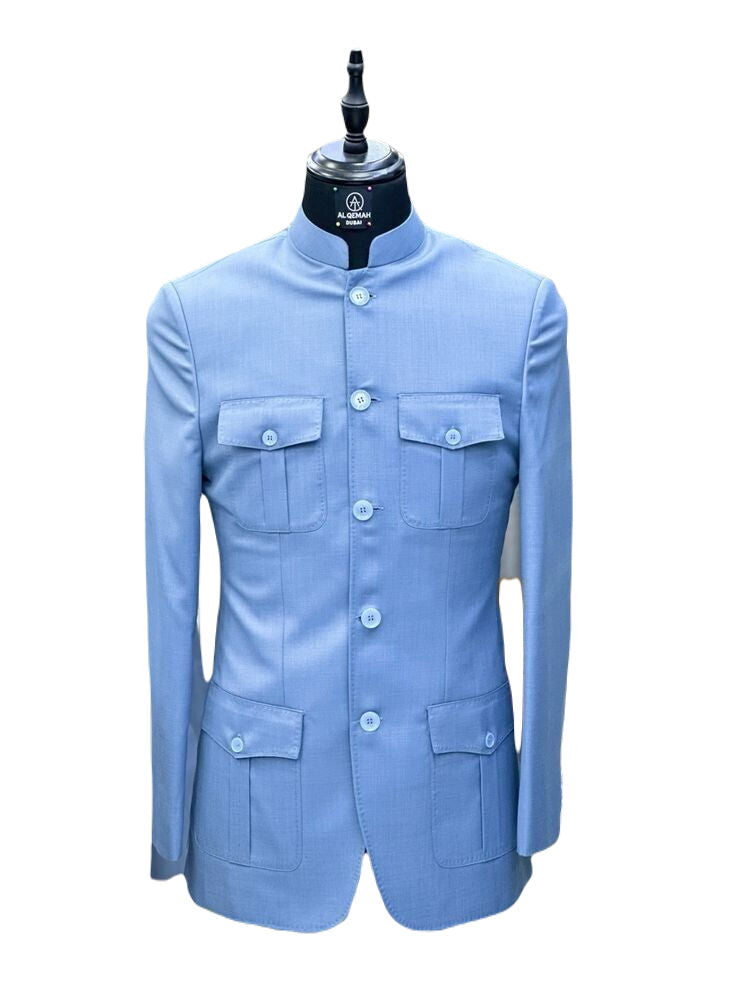 Safari Suit for Men Vintage Stylish Coat pant Classic Formal Suit.