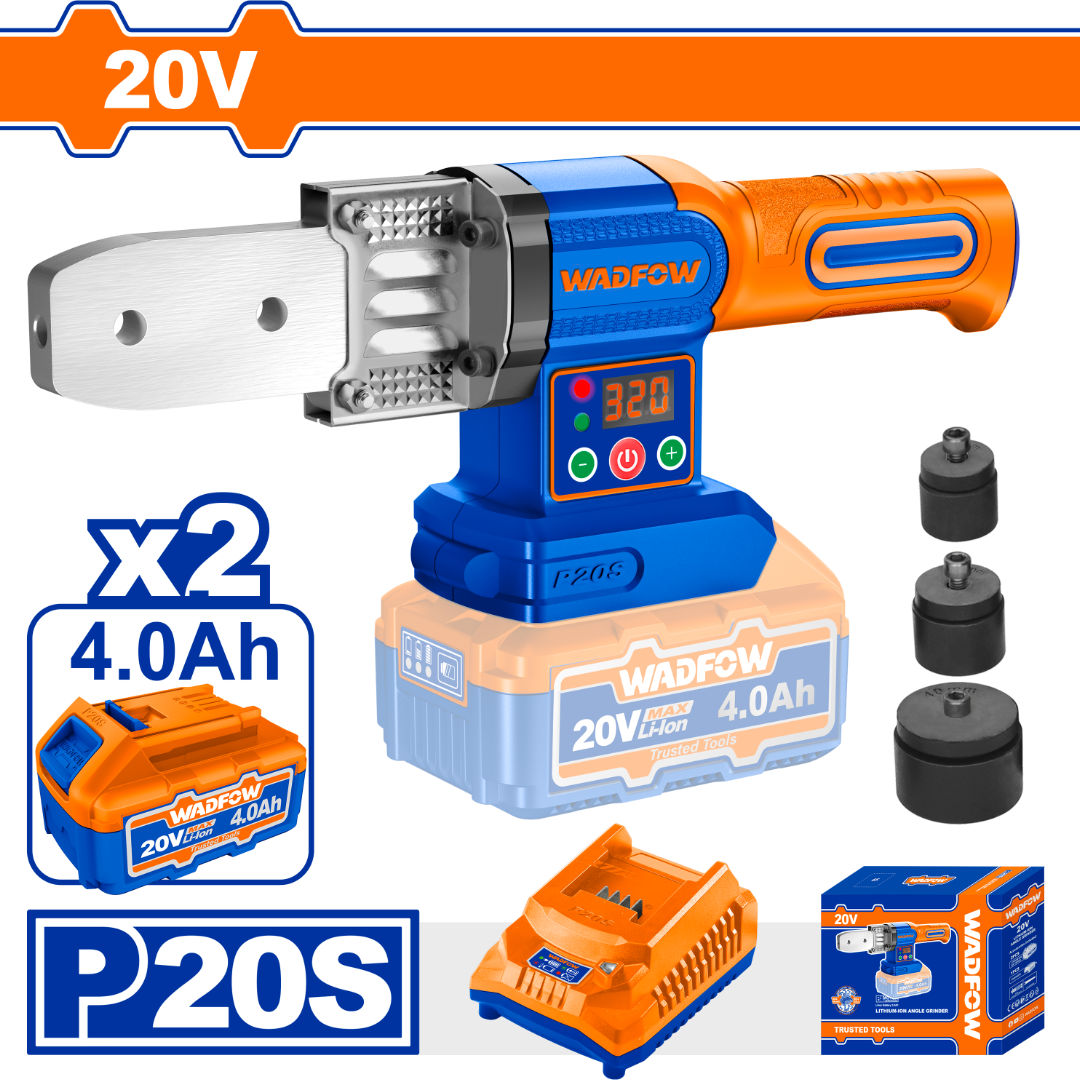 WADFOW Cordless Plastic Tube Welding Tool 20V with Dual Batteries & Welding Heads