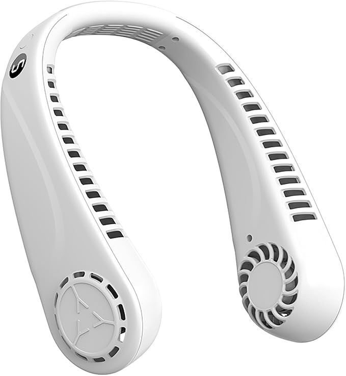 Portable Bladeless Hanging Neck Fans with Screen Display 5 Speeds Levels USB Rechargeable