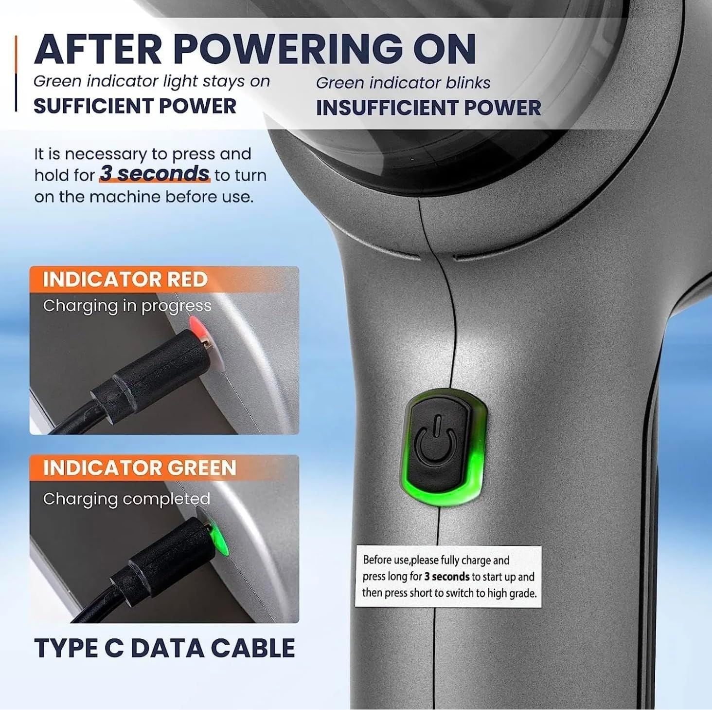 Cordless Vacuum Cleaner with USB Charging 12000 Pa Suction
