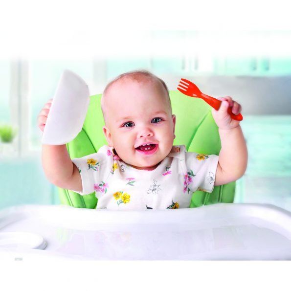 Babyjem - طقم ملعقة وشوكة للأطفال - أزرق