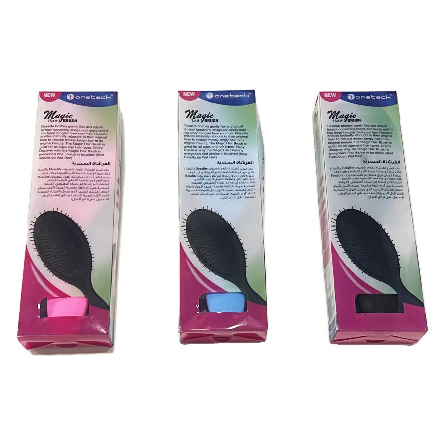 Onetech Magic Hair Brush, Assorted Color Pink, Blue, Black, 1pc