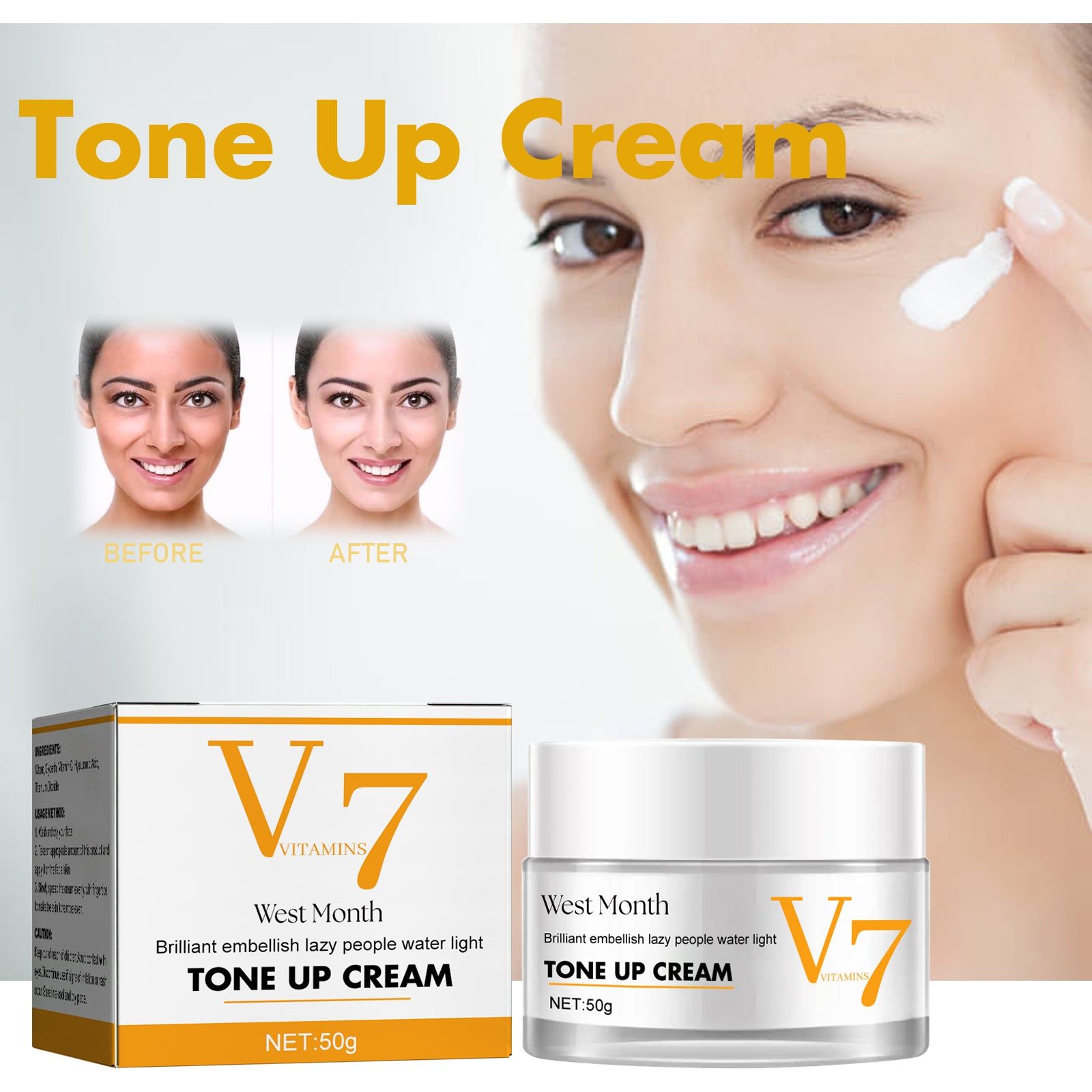 Brightening Cream for Glowing Skin, Improve Blemishes, Hydrating, Non-Greasy, Instant Radiance ,50g