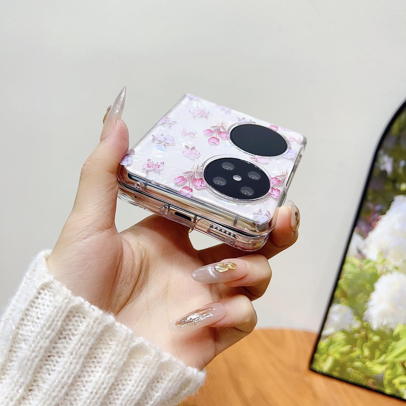 Flower Pattern PC Case For Huawei P50 Pocket