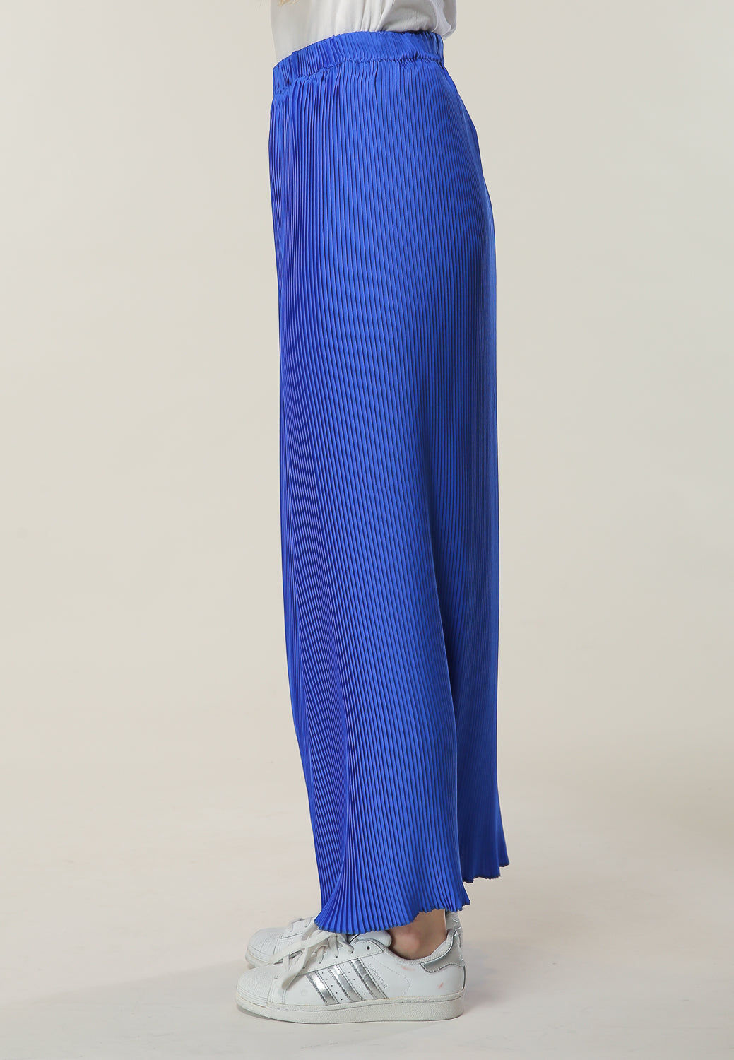 MOiSTREET Long Pleated Blue Skirt