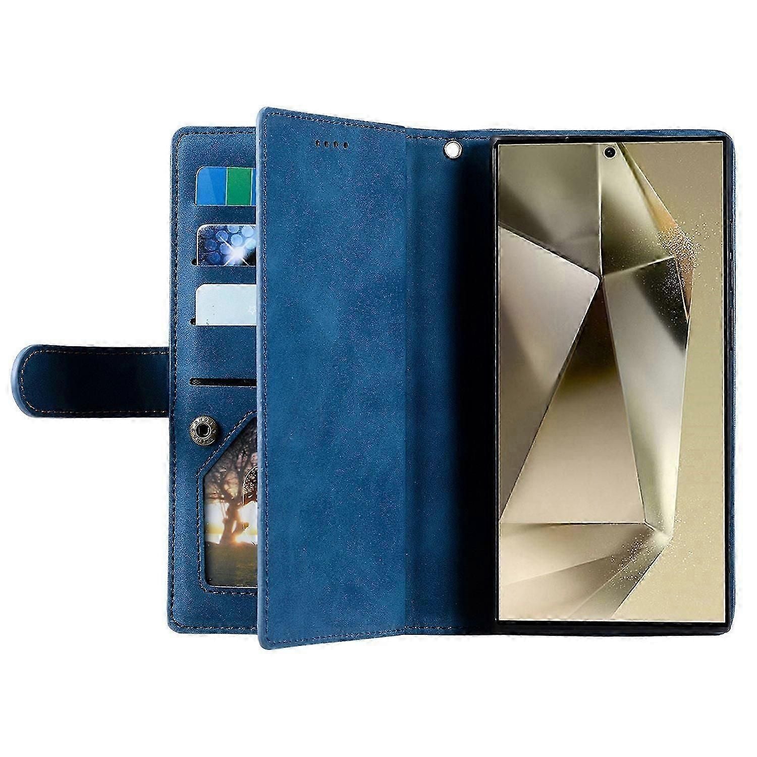 Wallet Case Compatible with Samsung Galaxy S25 Ultra - PU Leather Cover with 9 Card Slots & Magnetic Closure