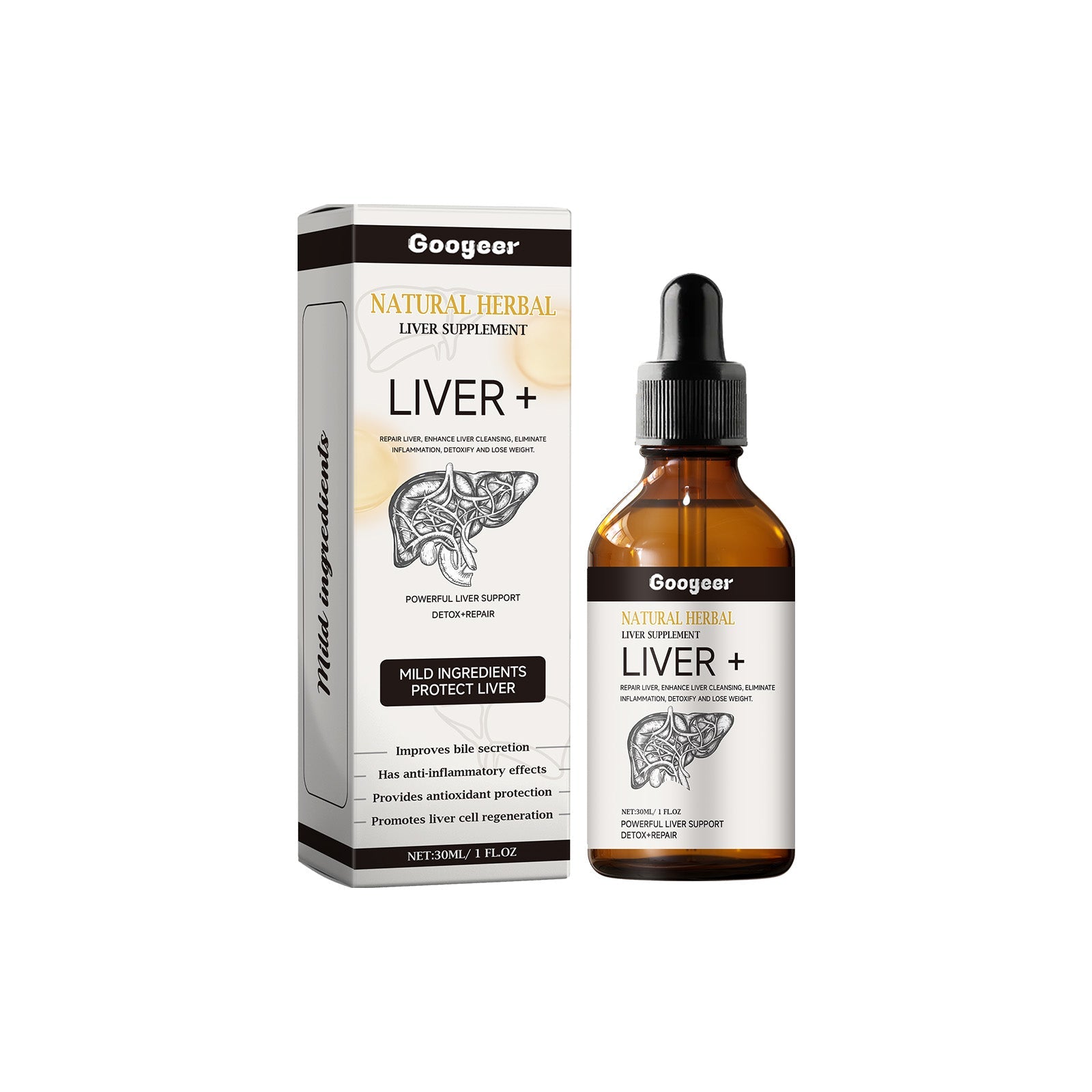 Natural Herbal Liver Support, Body Care, Detox, Fat Digestion, Immune Boost ,30ml