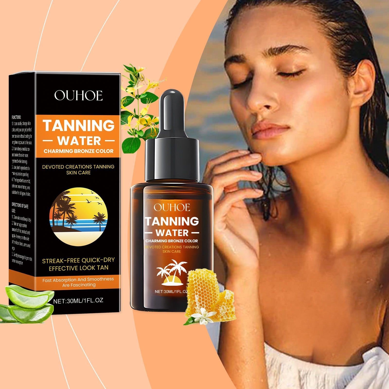 Black Essence Skin Care, Summer Tanning Moisturizer, Natural Even Skin ,30ml