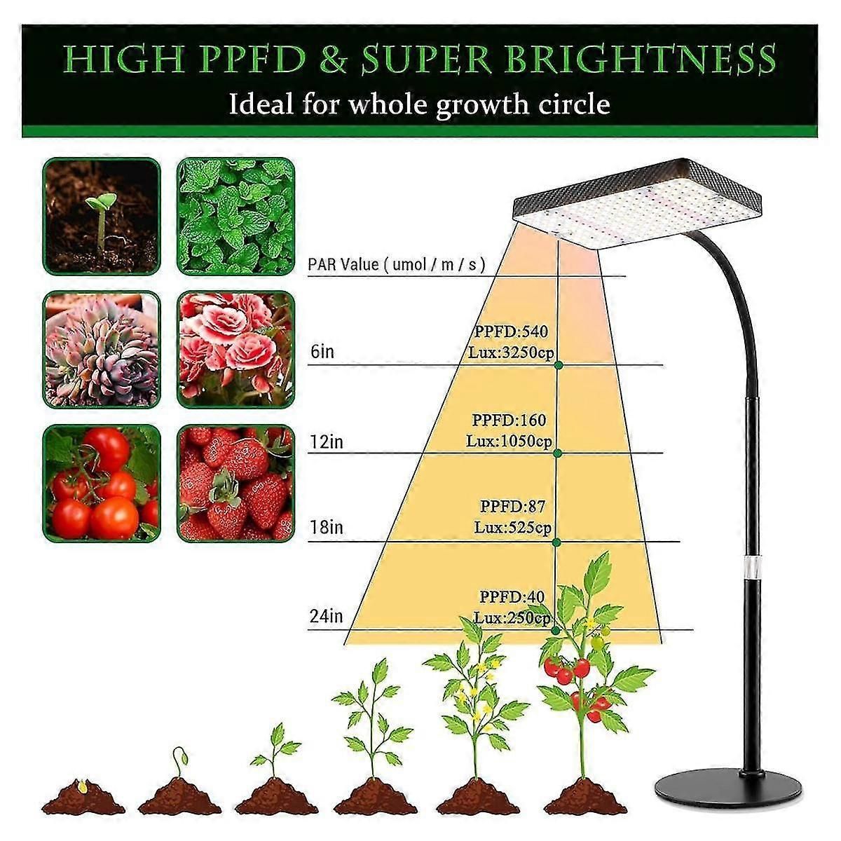 Table Top Grow Light 200w, Desk Grow Lights For Indoor Plants, Uv-ir Full Spectrum Plant Growing Lamp Height Adjustable zxin