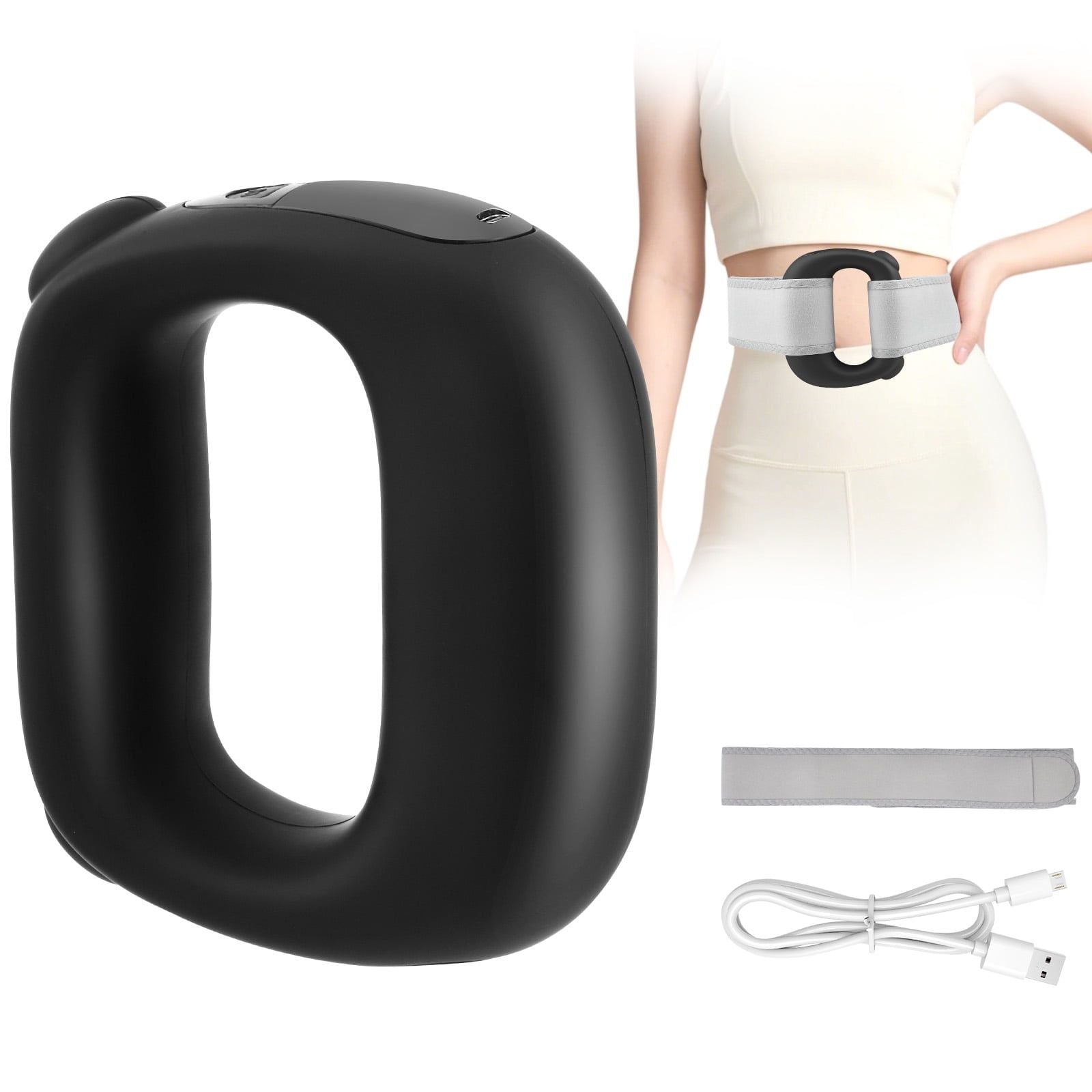 Electric Fascia Ring Vibration Massager with Heat Deep Tissue Messager Mini Yoga Ring