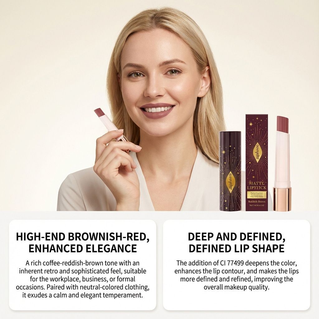4g Matte Brown Red Lipstick with Long Lasting and Smooth Finish