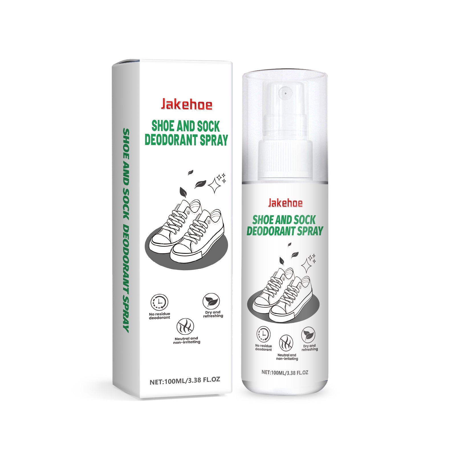 Fresh Shoe & Sock Deodorant, Clean Odor, Easy Spray, Odor Eliminator, Shoe Cabinet Freshness ,100ml