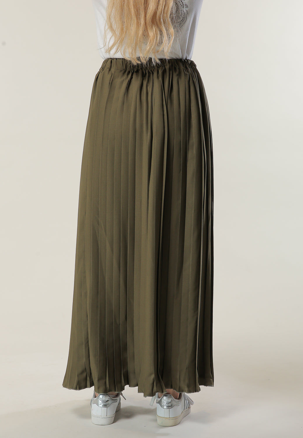 MOiSTREET Green Pleated Skirt