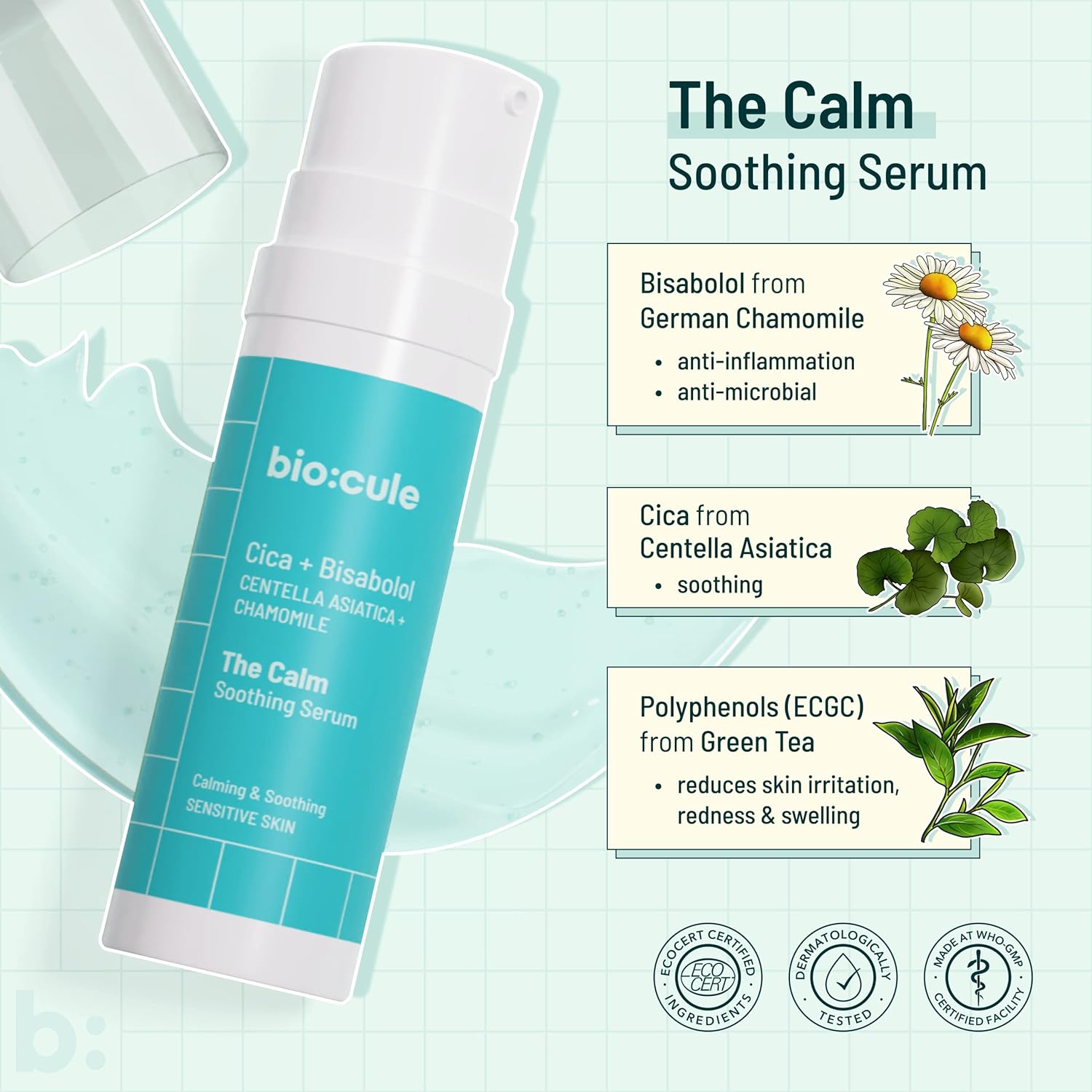Biocule The Calm Soothing Serum : Cica + Bisabolol 30ml