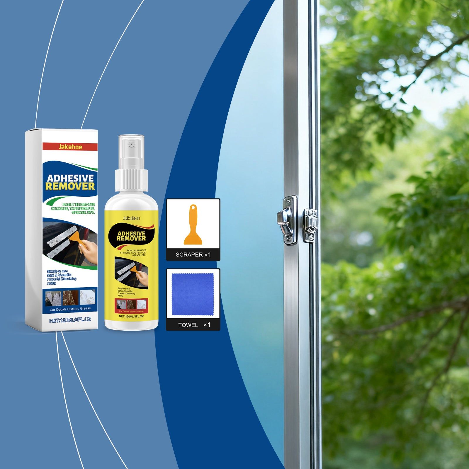Adhesive Remover, Fast Sticky Residue Cleaner for Cars, Easy Spray, Safe and Effective ,1set