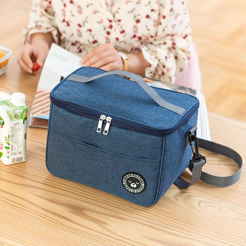 Large Capacity Insulated Lunch Bag Portable Cooler Tote with Shoulder Strap
