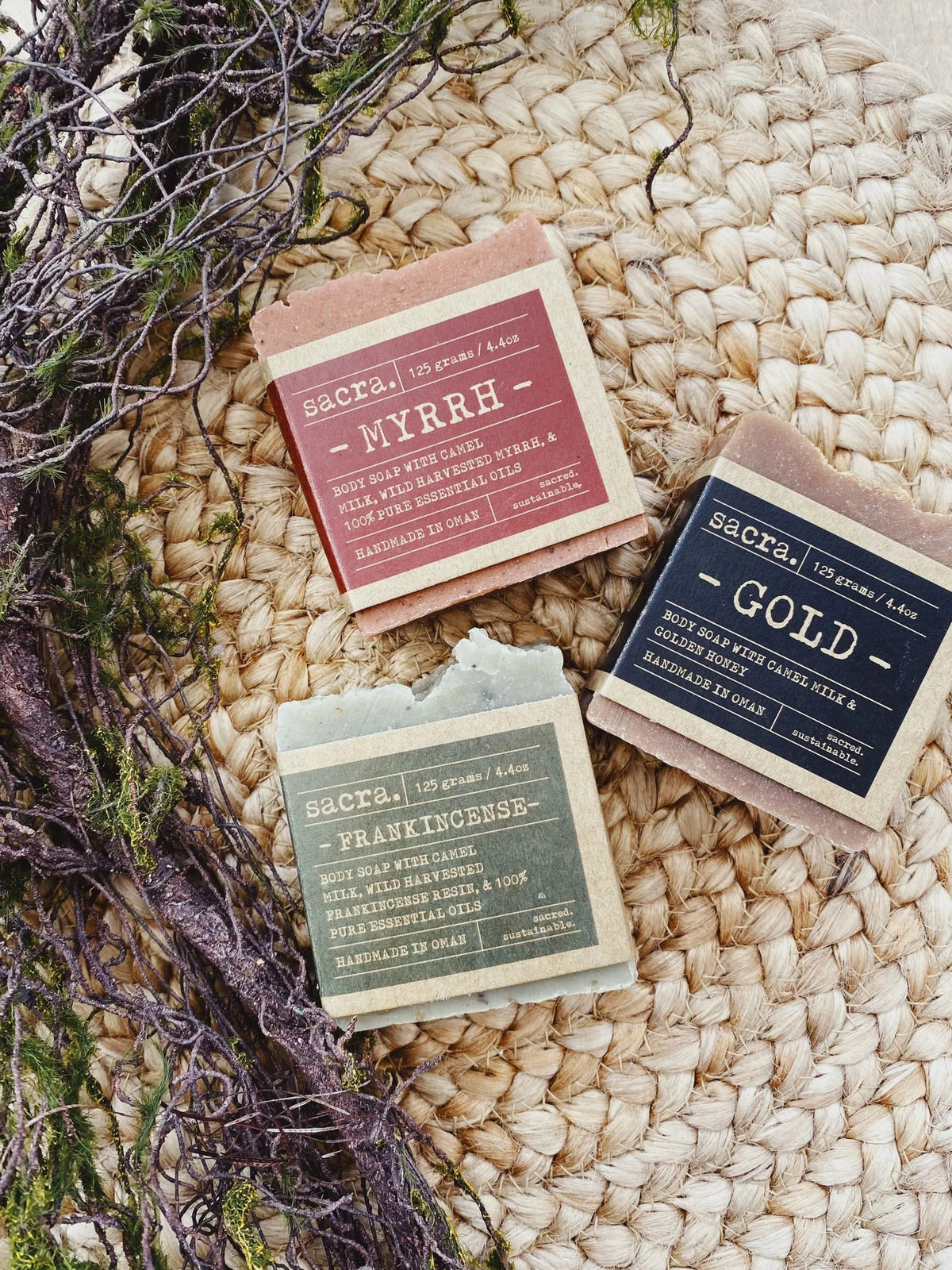 3 Piece Sacred Soap Gift Set – Gold, Frankincense &amp; Myrrh
