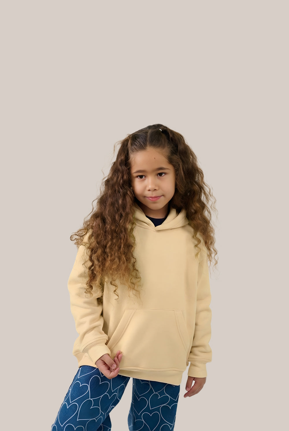 MULU Kids Classic Oversized Hoodie - Eggshell Yellow (Copy)