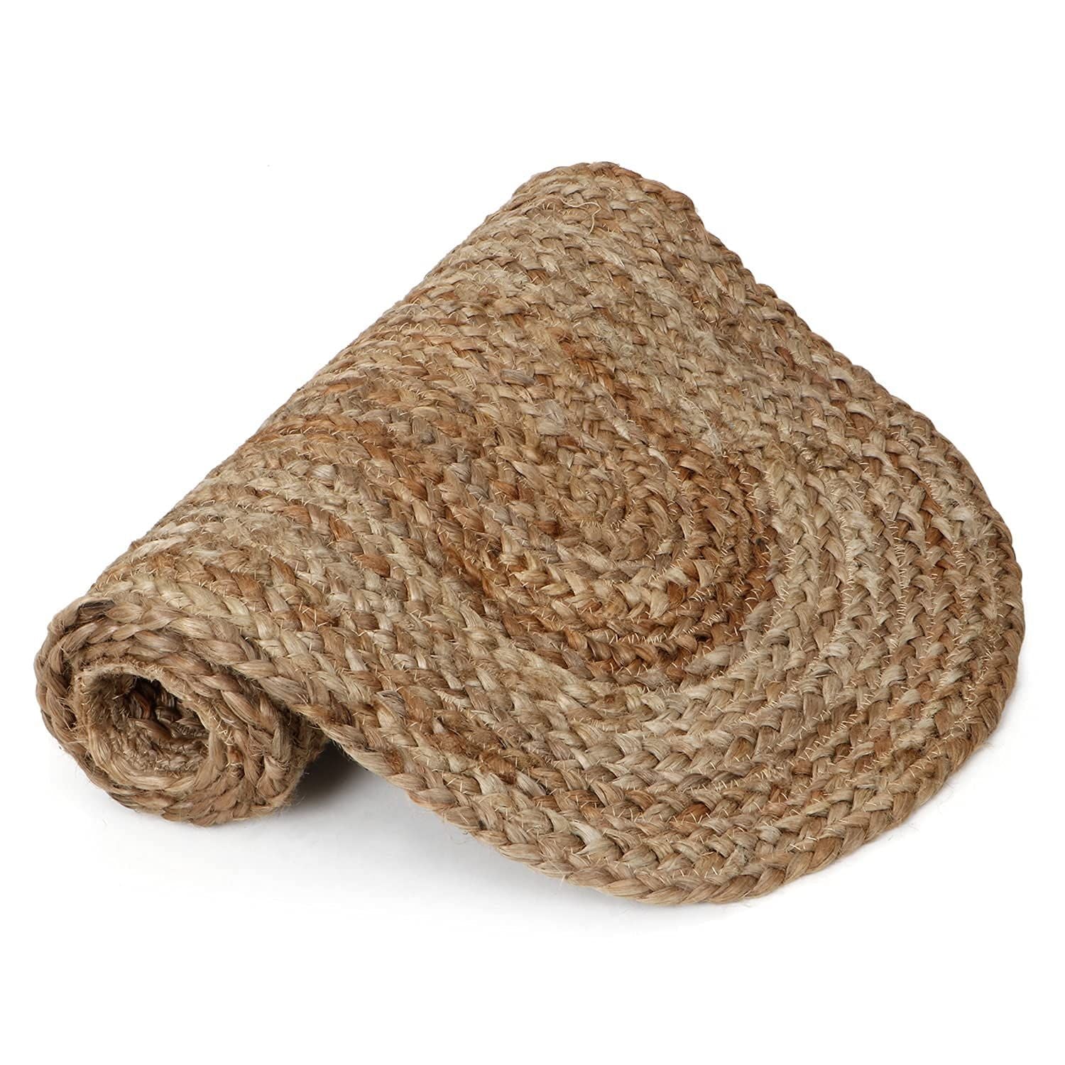 AIESY® Handwoven Jute Braided Carpet for Room
