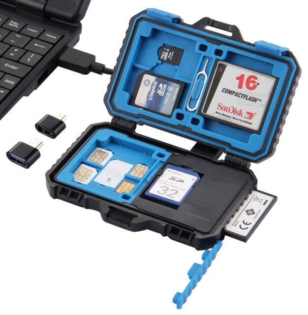 Hougat 27 in 1 Water Resistant Case of Camera Memory Card Storage for SIM / Nano