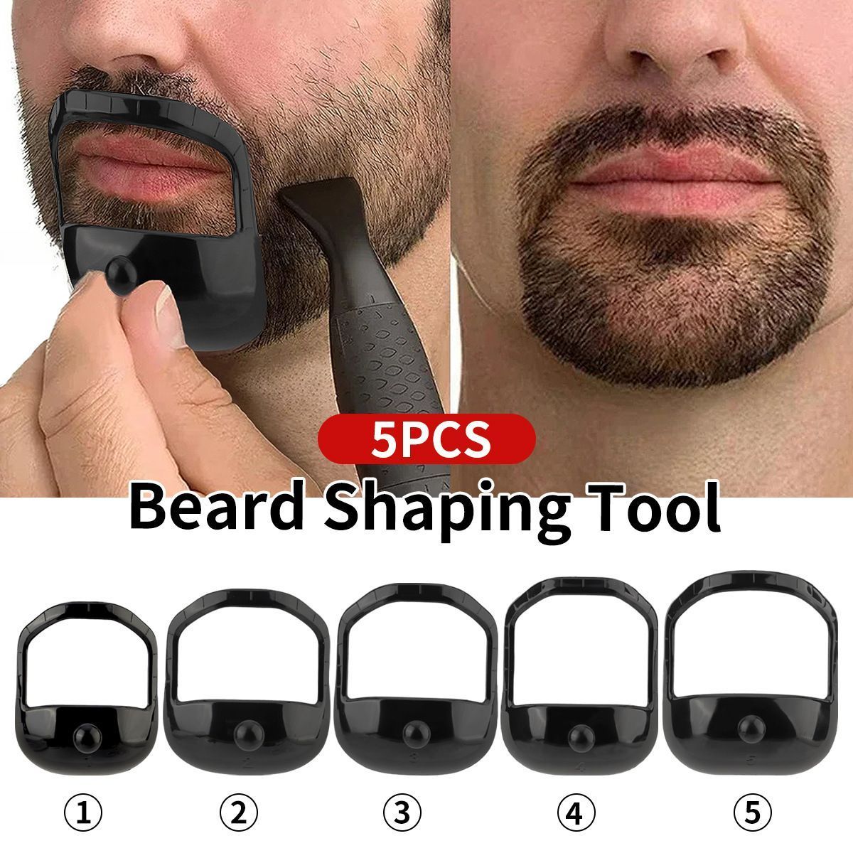 5pcs Beard Shaper Goatee Mustache Grooming Tool Men Beard Styling Template