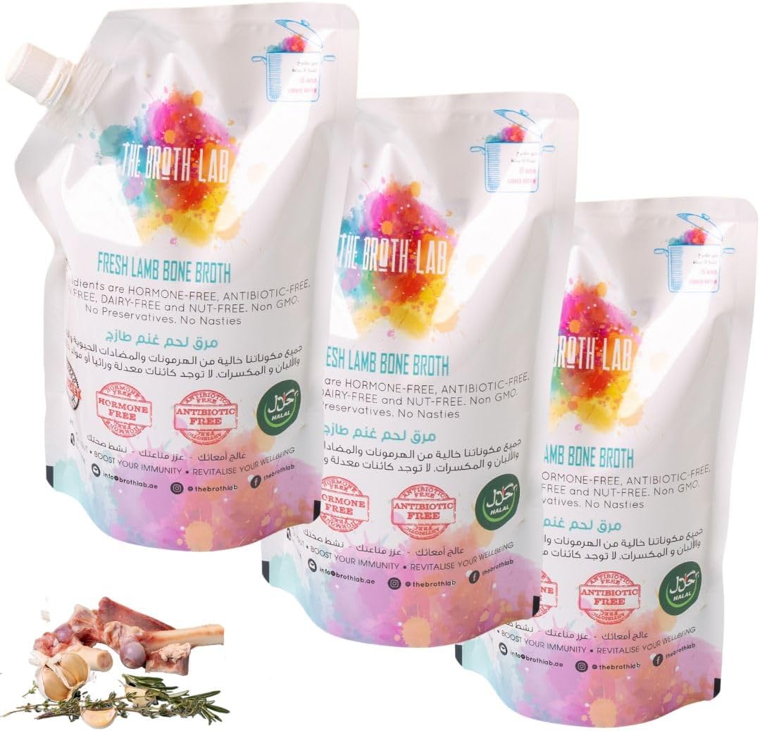 Fresh Lamb Bone Broth - 500ml pack of 3