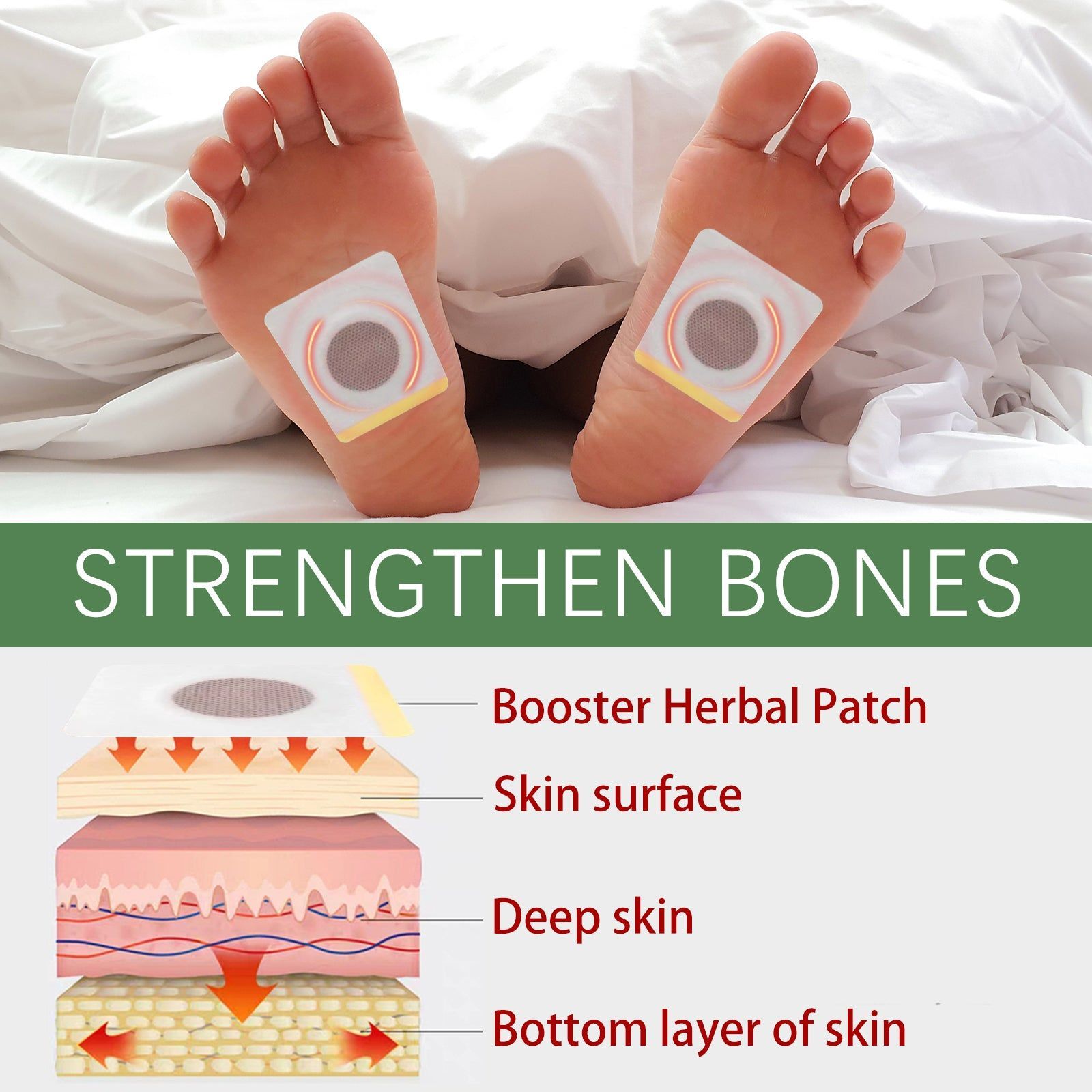 Boost Your Body Height Naturally, Herbal Foot Patch for Bone Growth and Circulation ,10pcs