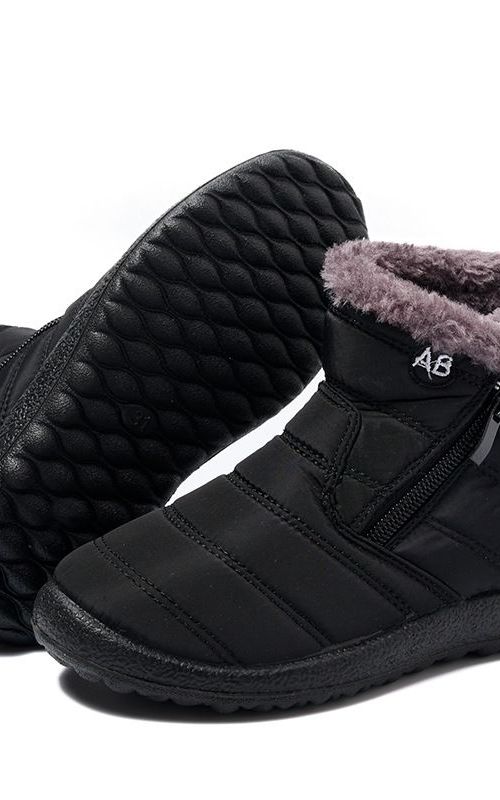 Kid‘s Winter Snow Boot With Faux Fur Lining Waterproof Thick Warm Shoes