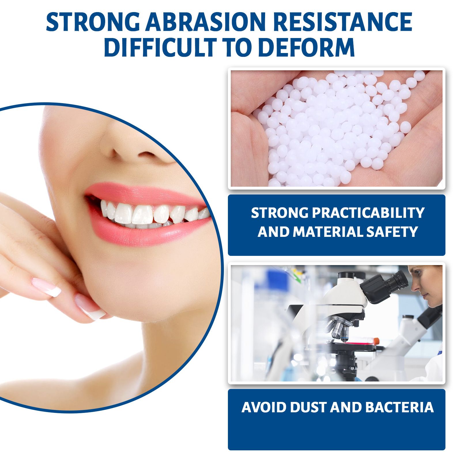 EELHOE Thermal Forming False Teeth Beads, Temporary Cosmetic Tooth Filler, Moldable Denture Adhesive for Smile Makeover