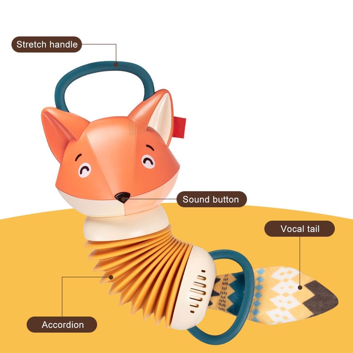 Musical Toys Baby Instrument Comfort Toy Fox Accordion Toy Gift Portable