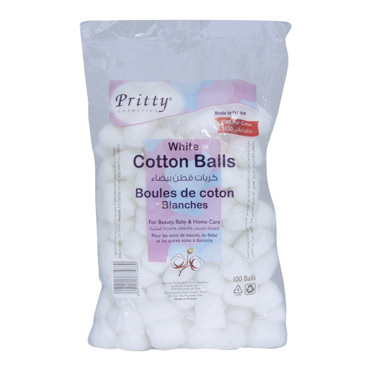 Pritty Cotton Balls, 100pcs