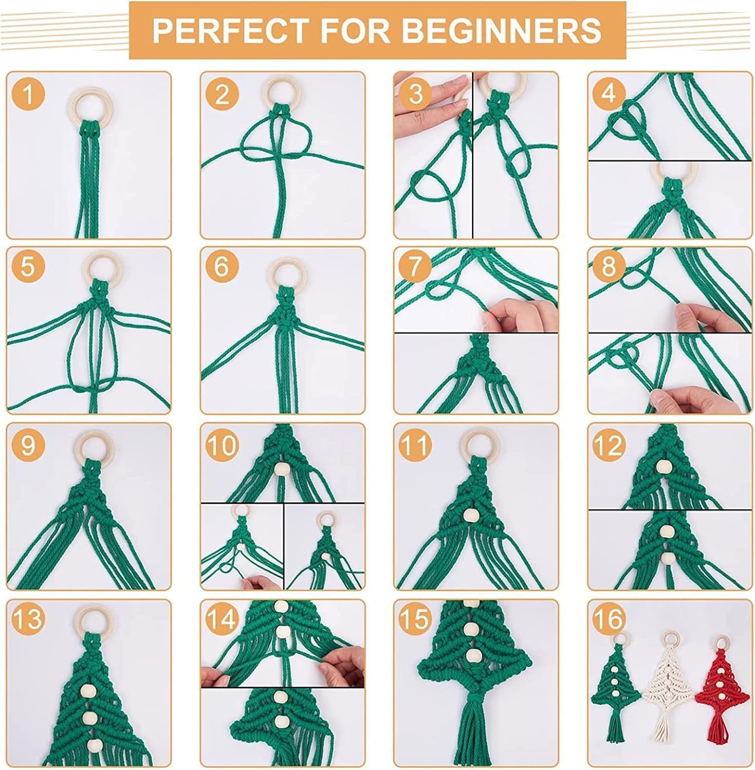 3pcs Tree Macrame Kit Macrame Woven Tree Wall Hangings Ornaments for Home Decorations