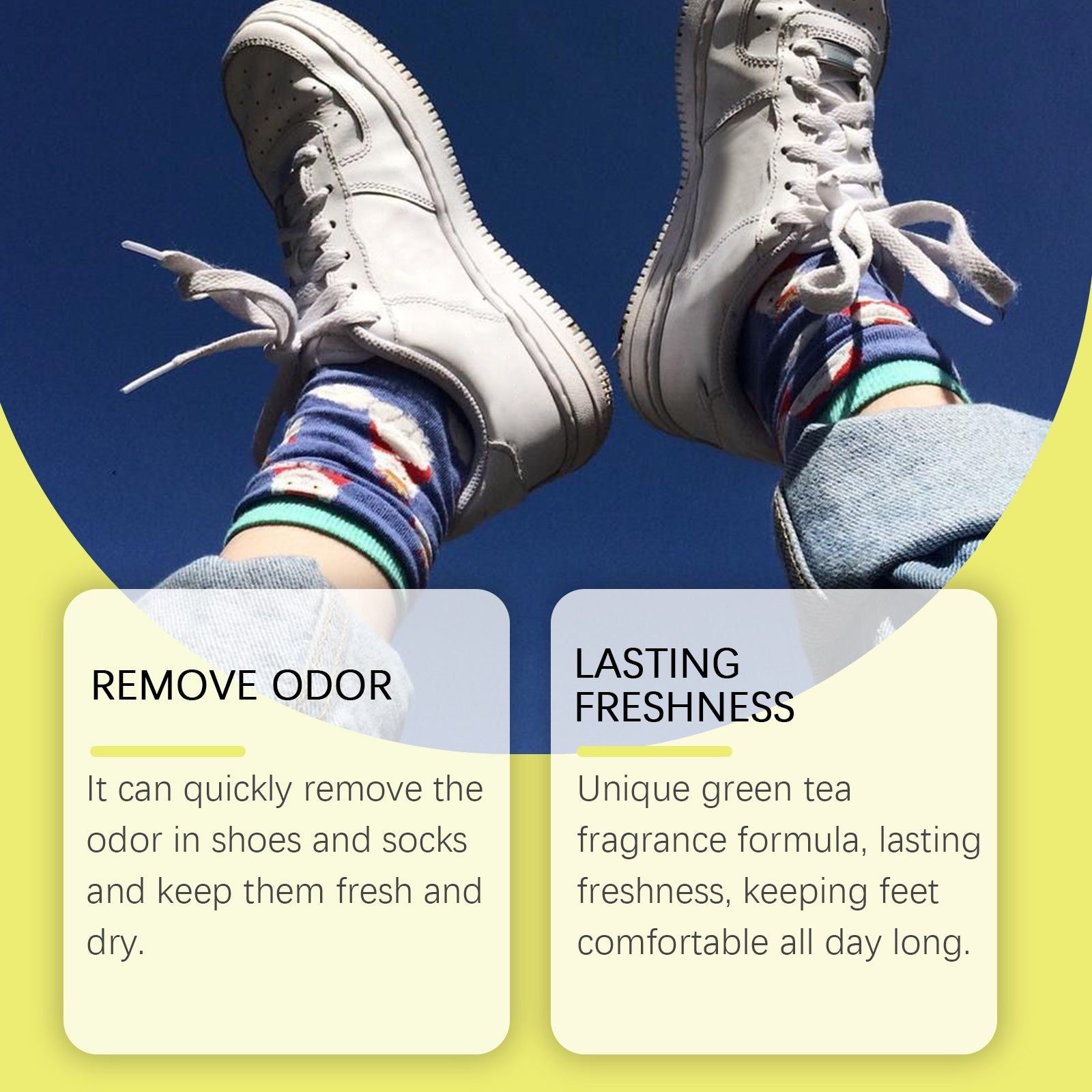 Antibacterial Shoe and Sock Deodorant Spray, Fresh Green Tea Fragrance, Odor Eliminator ,100ml