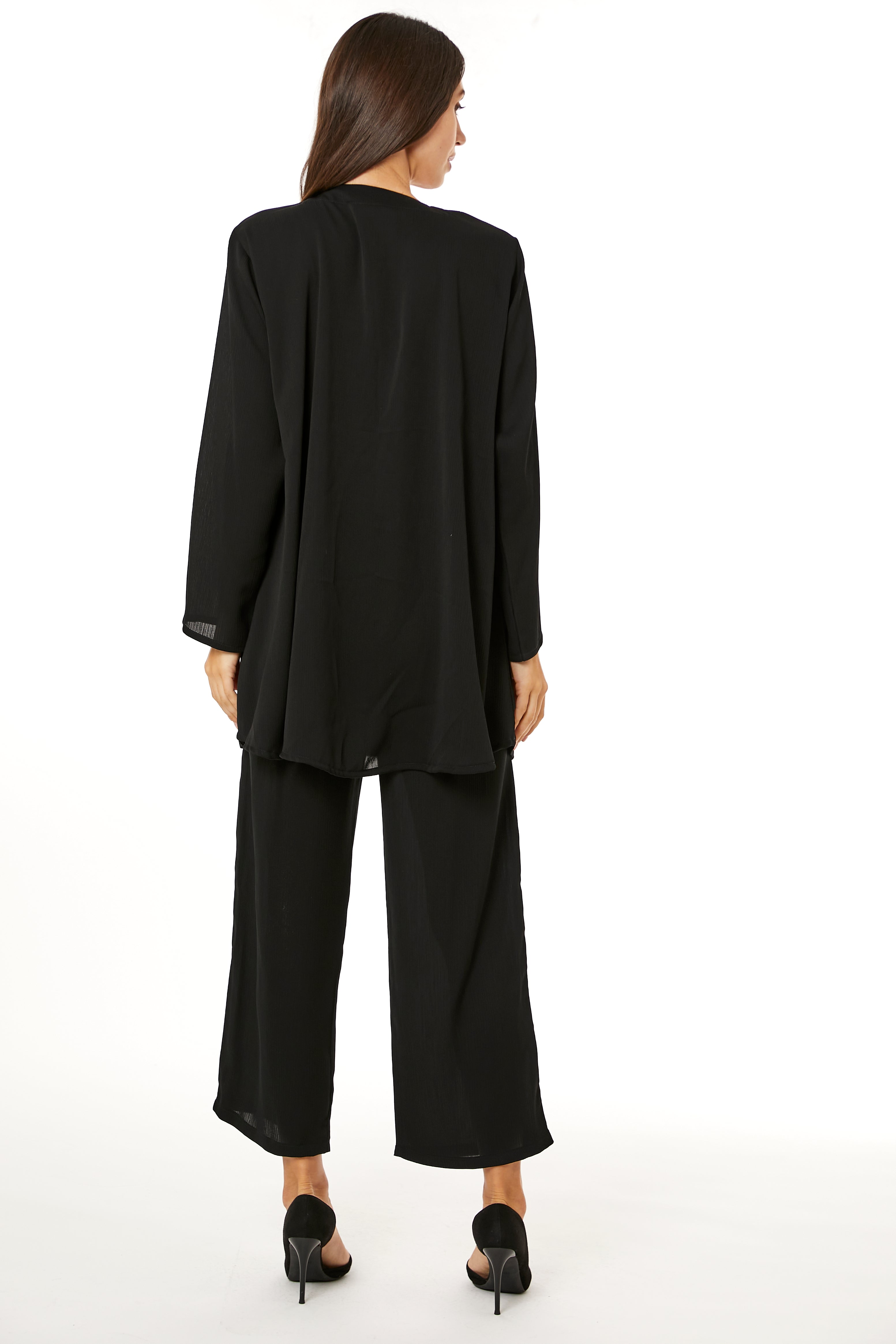 MOiSTREET Black Zoom Top and Pants Set travel Wear