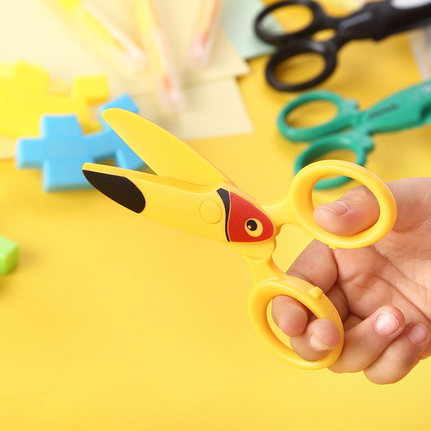 3Pcs Cartoon Scissors Kids Safety Scissors Training Scissors For Cutting Paper