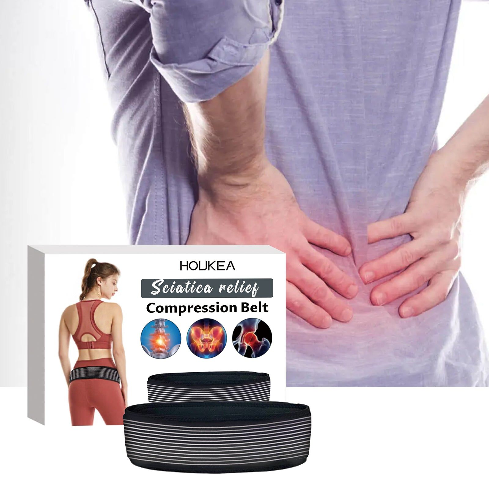 Relieve Back Pain with Body Care Brace, Sciatica, Hip & Joint Support ,1pcs
