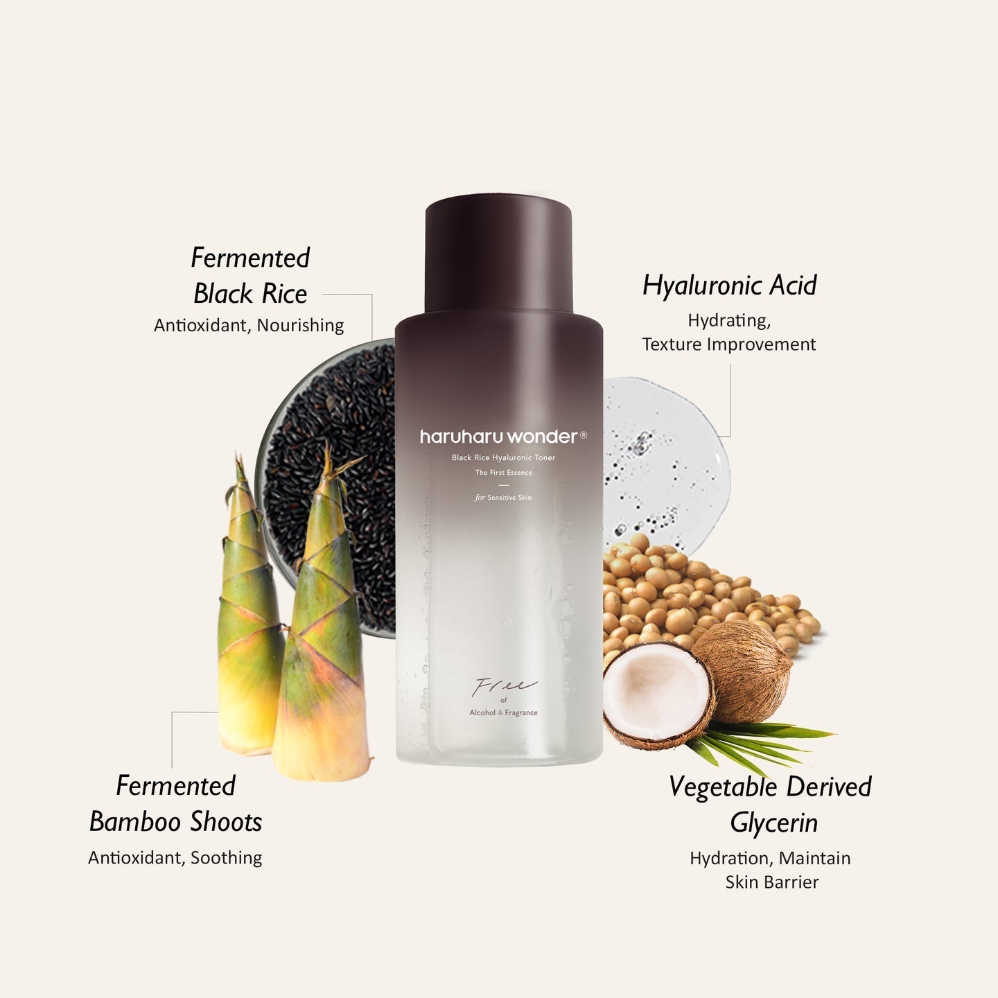 Haruharu wonder Black Rice Hyaluronic Toner Free of Alcohol Fragrance 300ml