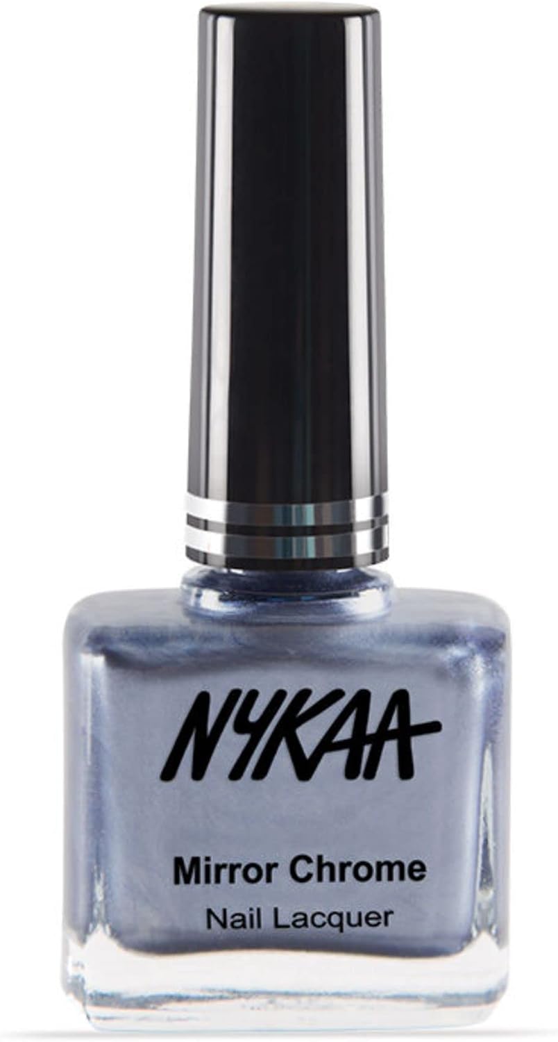 طلاء أظافر Nykaa Mirror Chrome باللون الأزرق الفضائي  اللون رقم  161