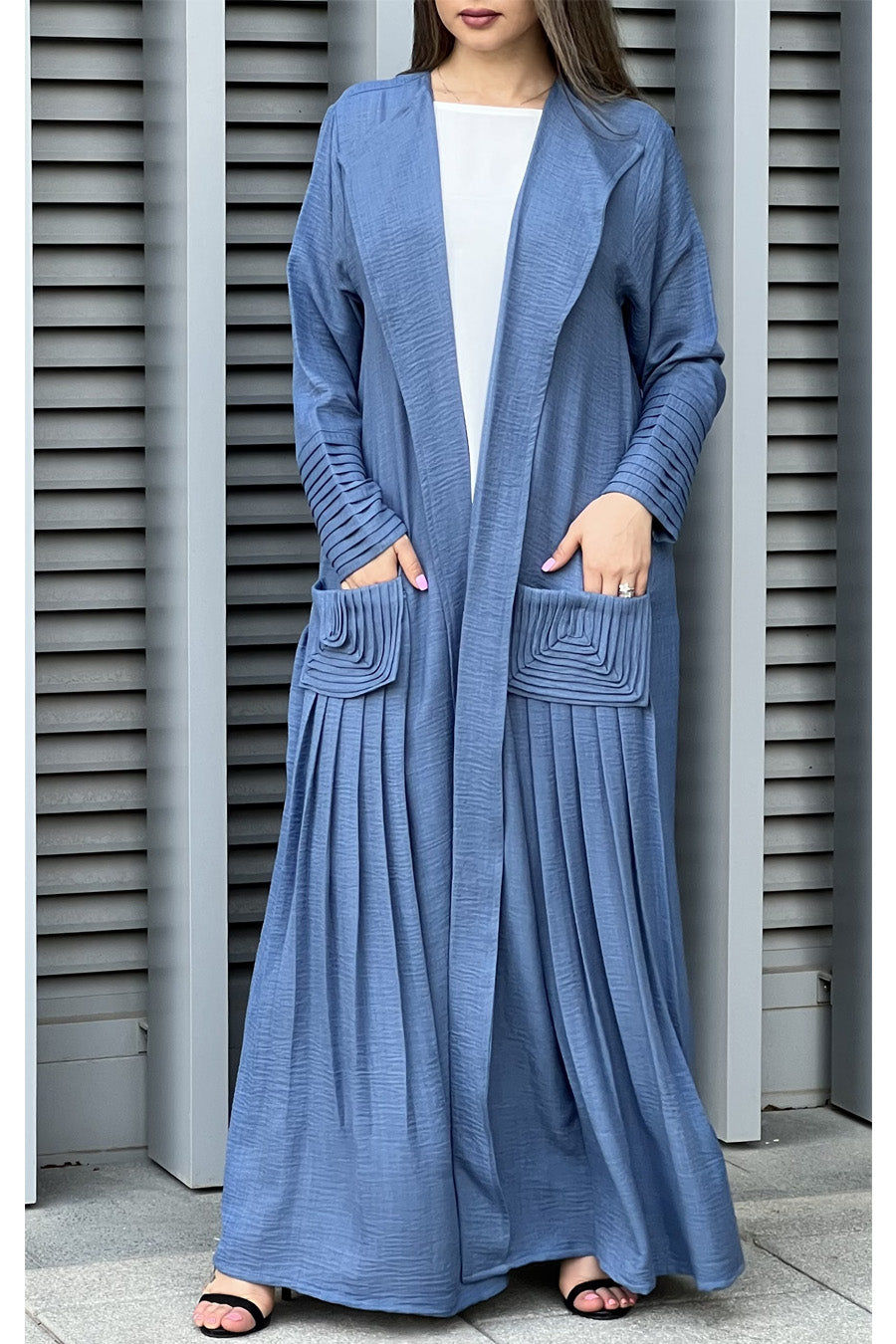 MOiSTREET Blue Louise Crepe Pocket Abaya