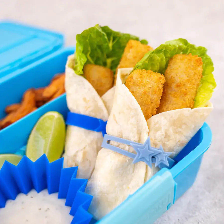 Lunch Punch Silicone Wrap Bands - Blue (5 Pack)